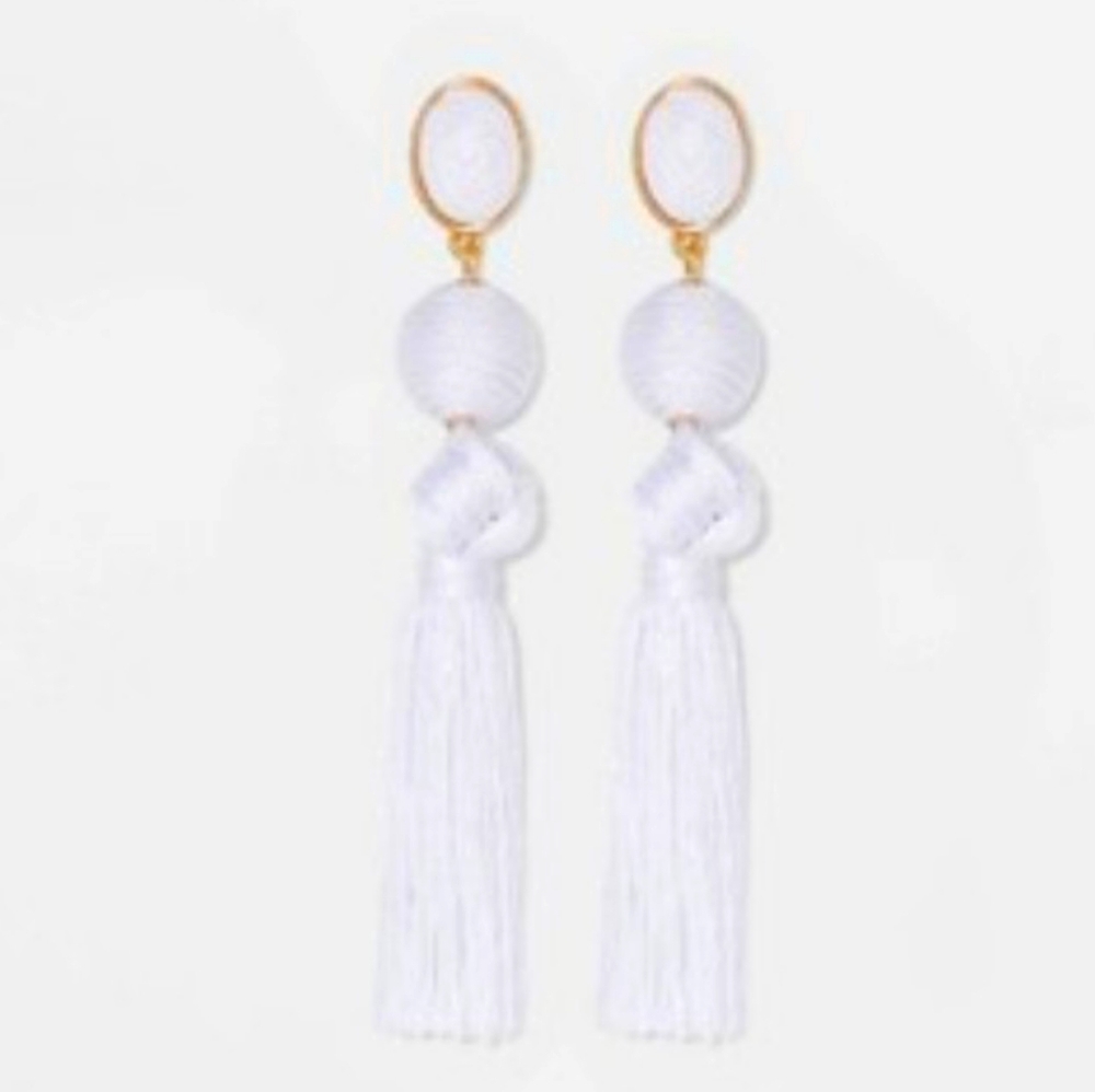 Ball Drop Tassel Earrings
